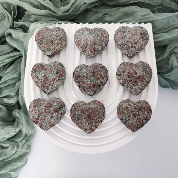 Sakura Jasper Heart Crystal Carving Healing Crystals - Picture 3 of 8